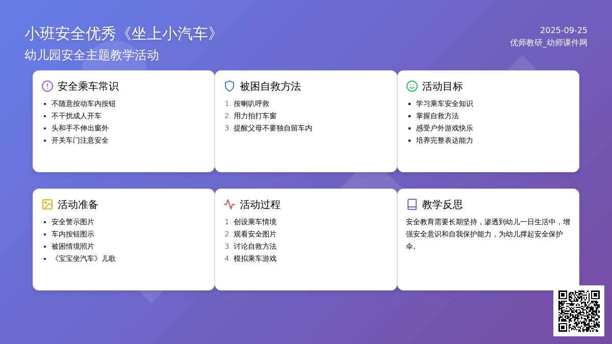幼儿园小班安全优秀教案《坐上小汽车》含反思