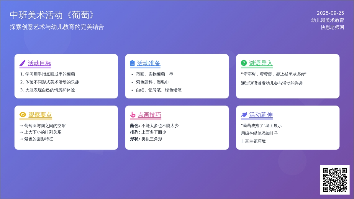 幼儿园中班美术活动教案《葡萄》含反思