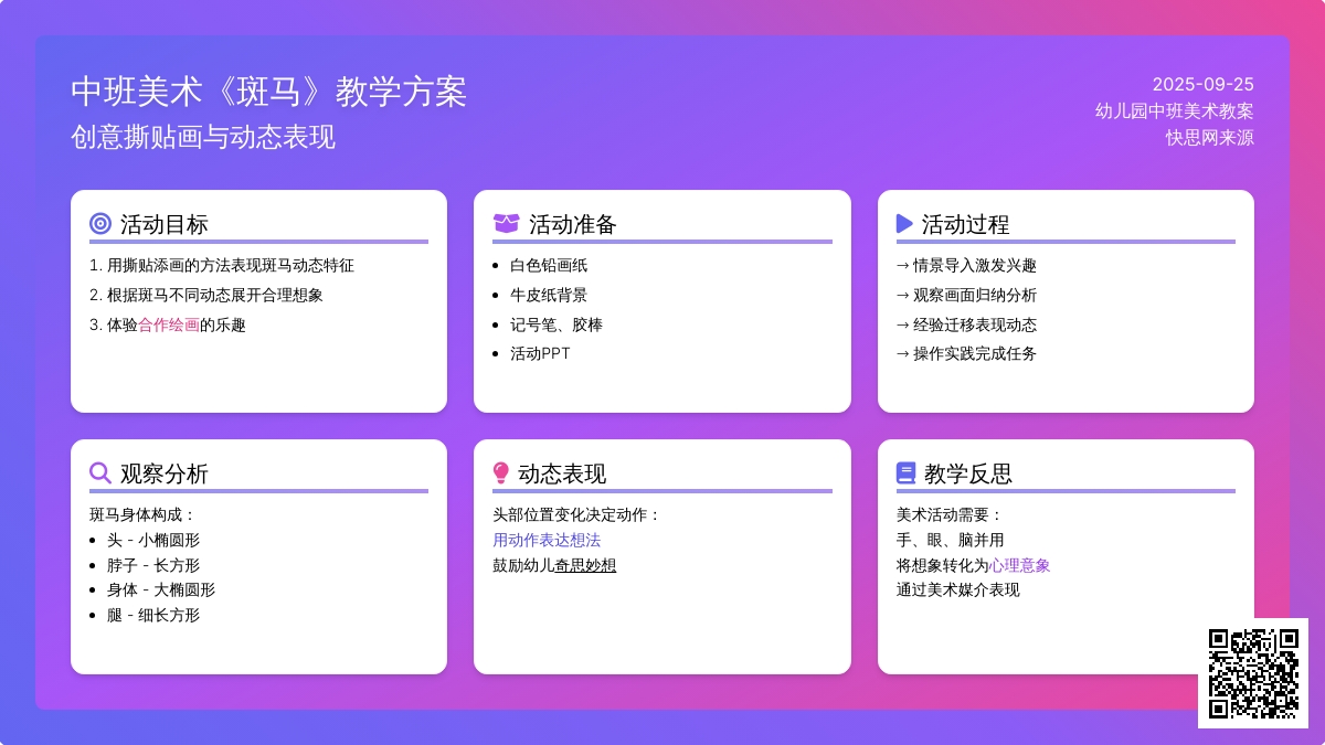 幼儿园中班美术教案《斑马》含反思