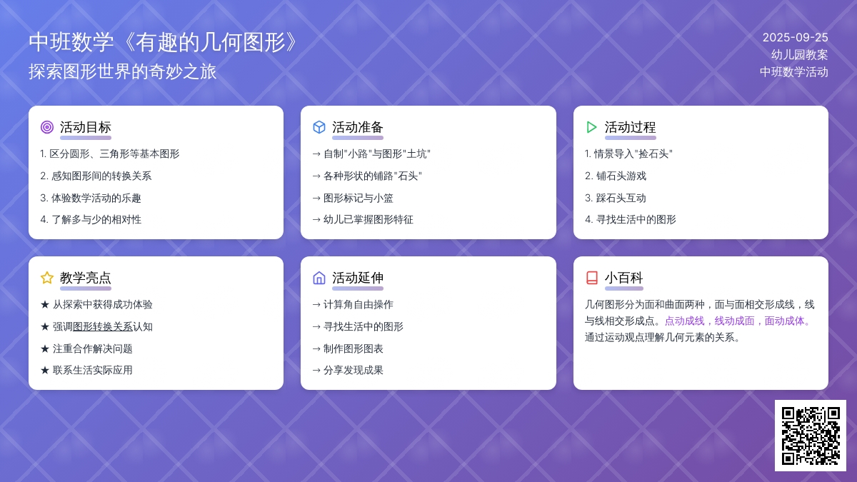 幼儿园中班数学教案《有趣的几何图形》含反思
