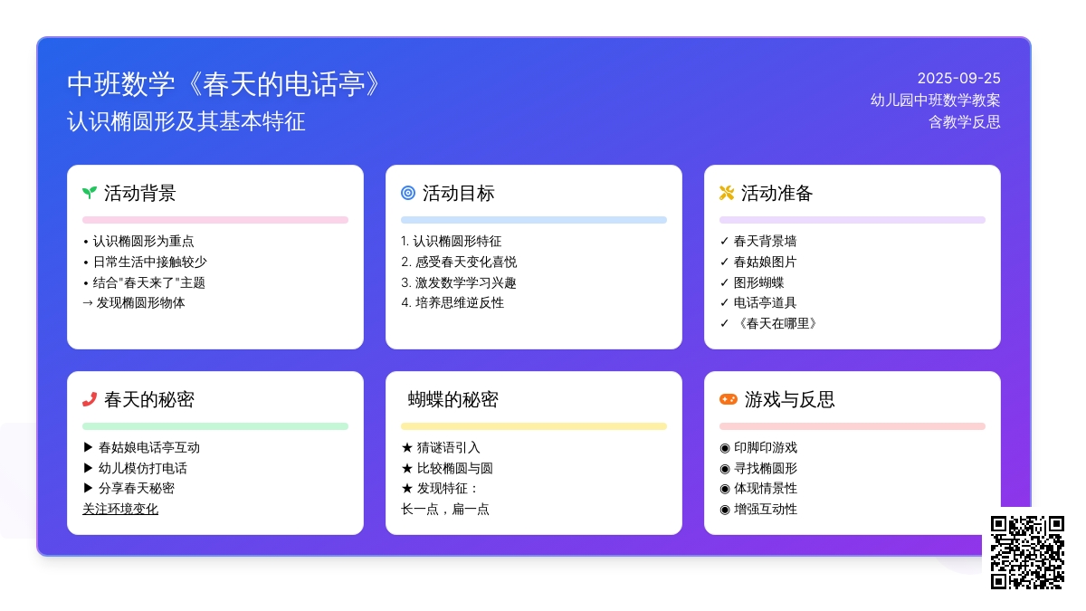 幼儿园中班数学教案《春天的电话亭》含反思
