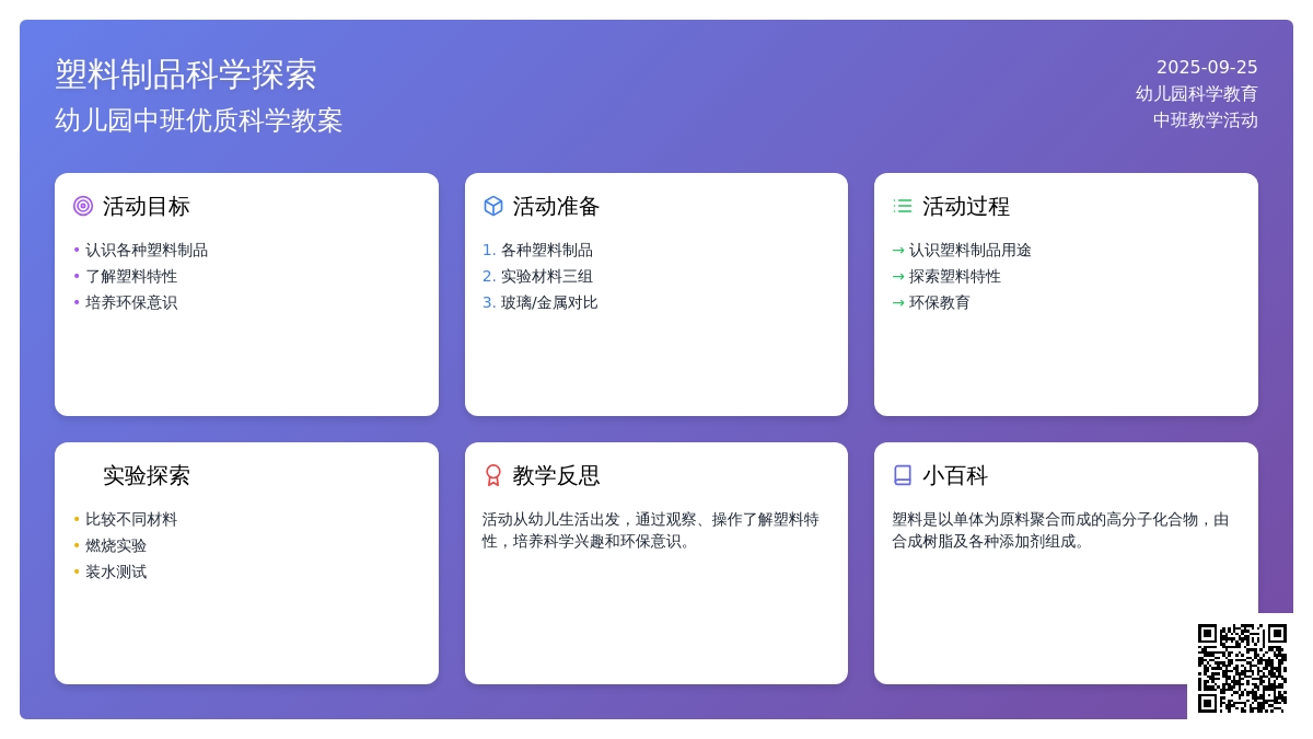 幼儿园中班优质科学教案《塑料制品》含反思