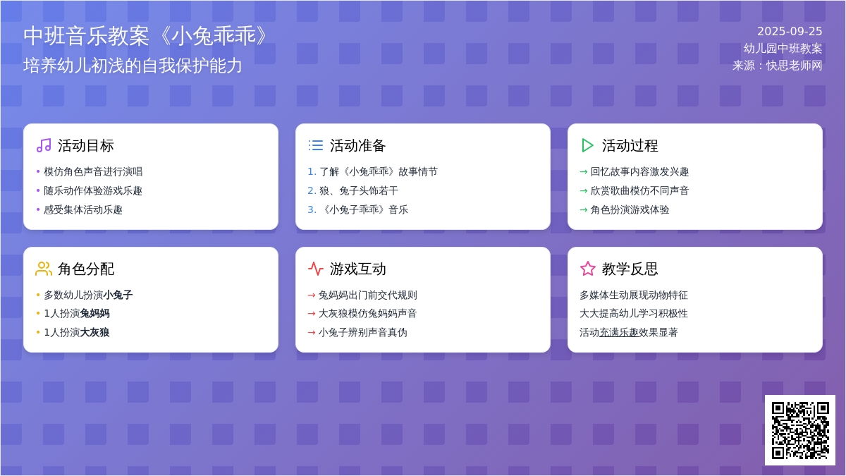 幼儿园中班音乐教案详案《小兔乖乖》含反思
