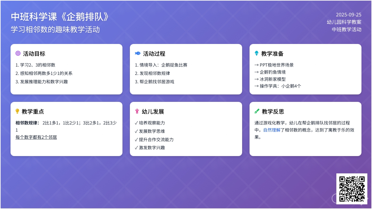 中班科学课教案《企鹅排队》含反思
