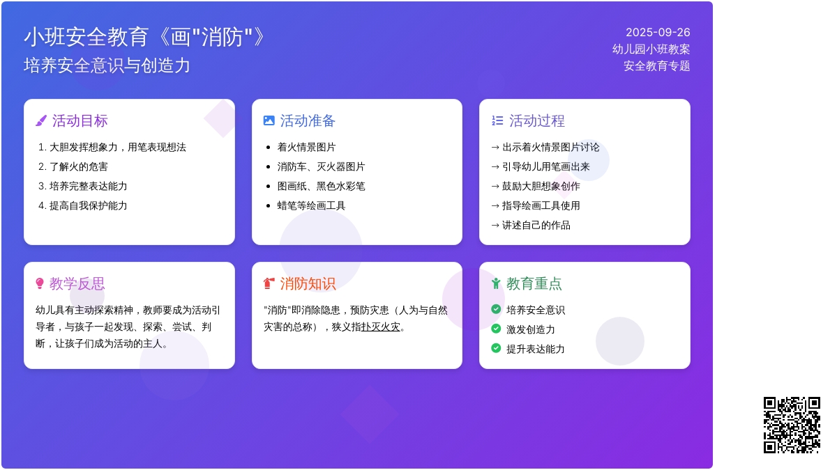幼儿园小班安全教育教案《画“消防”》含反思