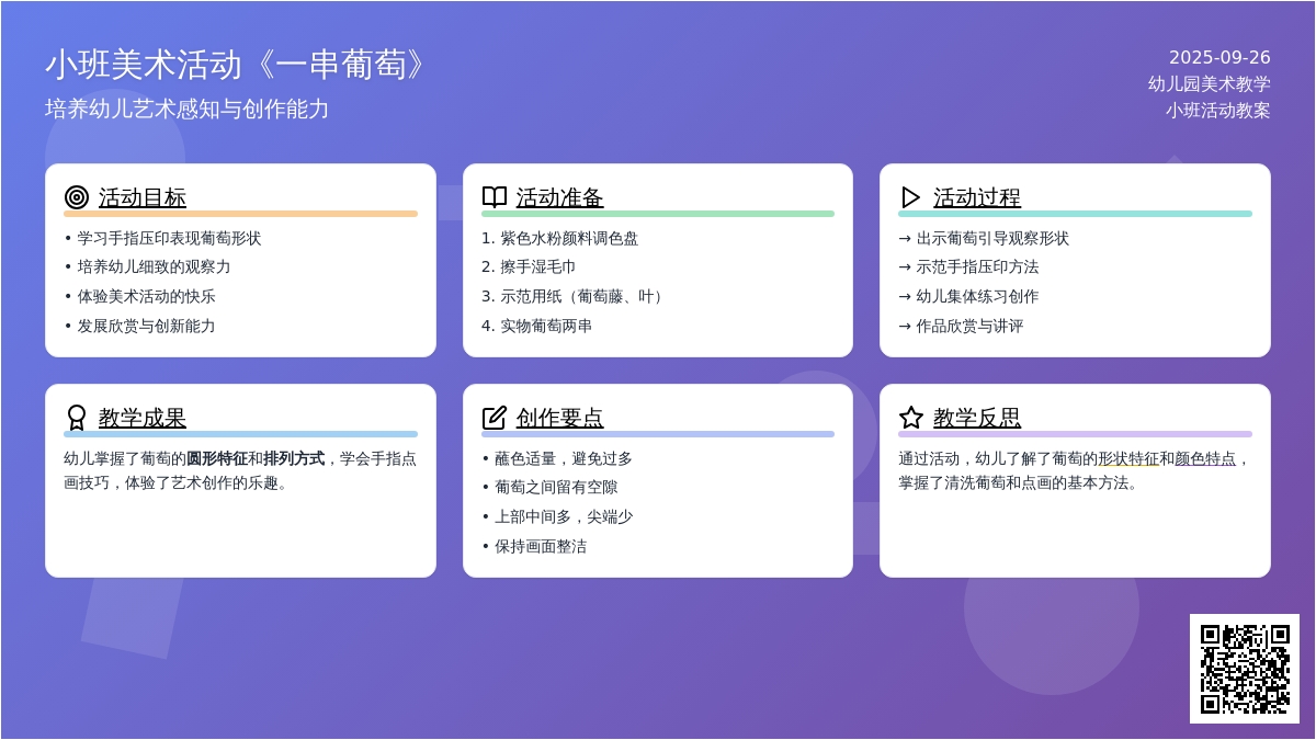 小班美术活动教案《一串葡萄》含反思