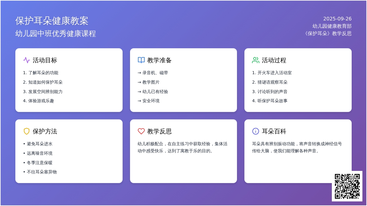 幼儿园中班优秀健康教案《课保护耳朵》含反思