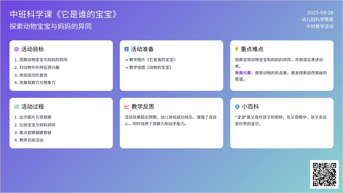 幼儿园中班科学课教案《它是谁的孩子》含反思