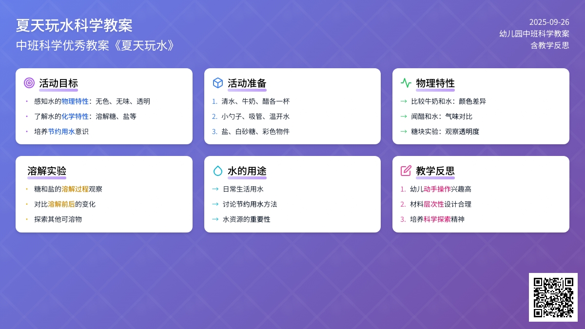 幼儿园中班科学优秀教案《夏天玩水》含反思