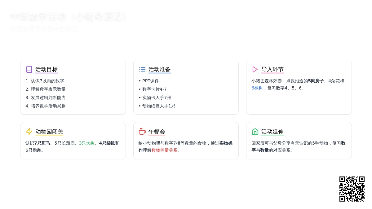 幼儿园中班数学活动教案《小猪奇遇记》下载