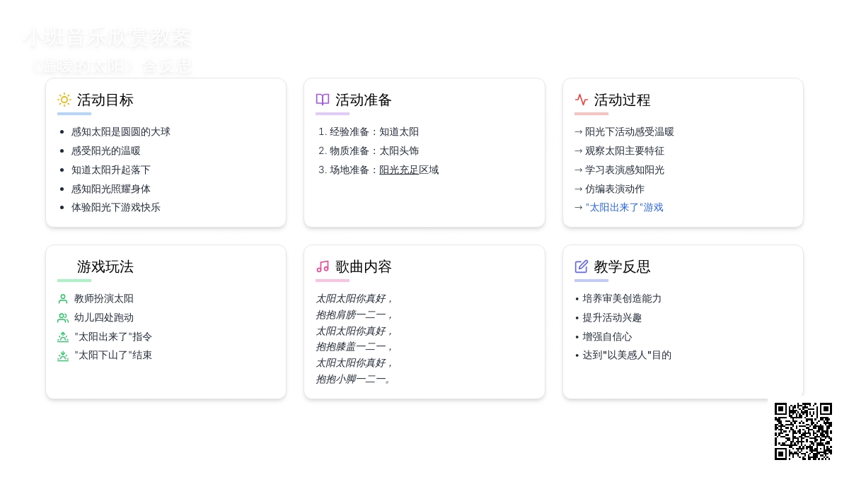 小班音乐欣赏教案《温暖的太阳》含反思