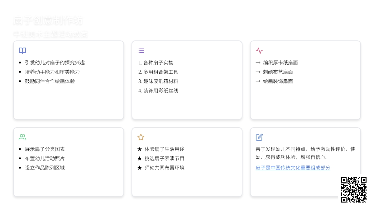 中班美术教案《扇子创意制作坊》含反思