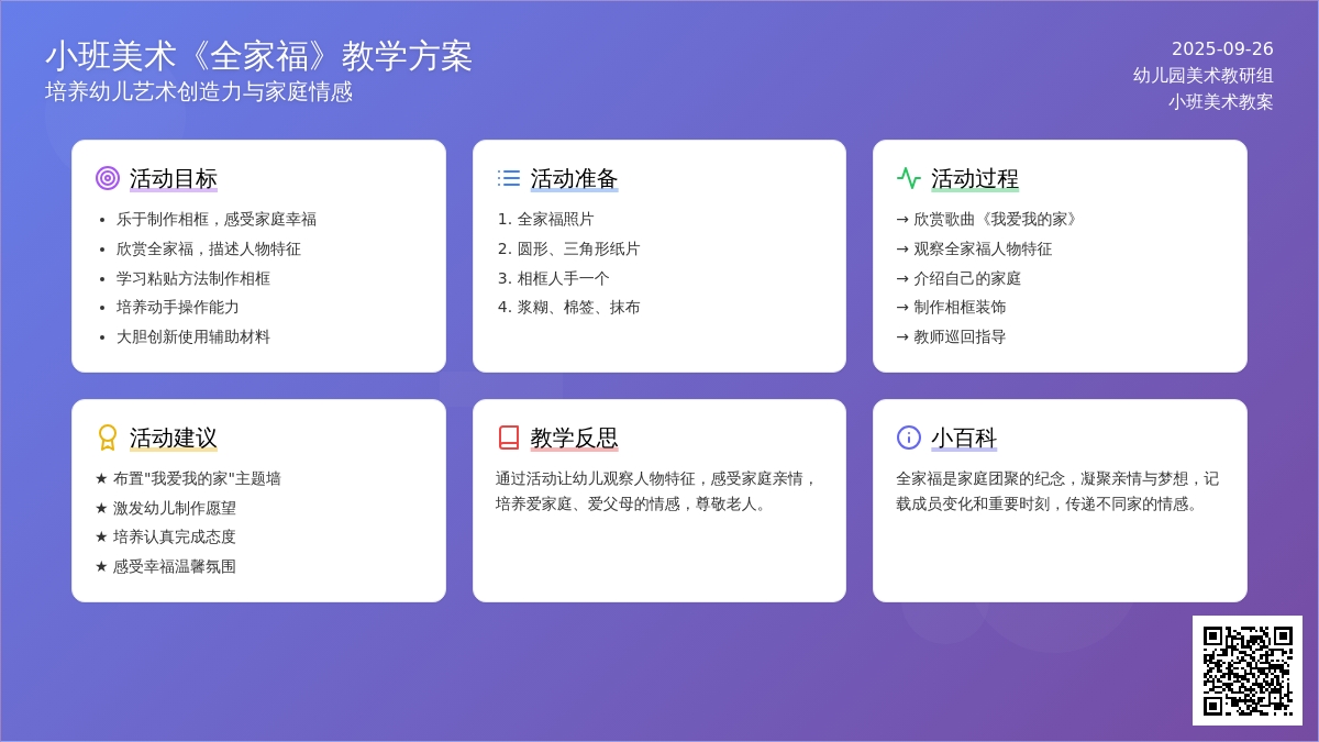 幼儿园小班美术教案《全家福》含反思