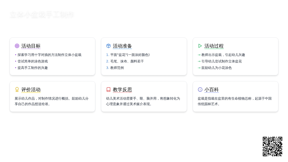幼儿园小班美术优质教案《立体小盆栽》手工制作含反思