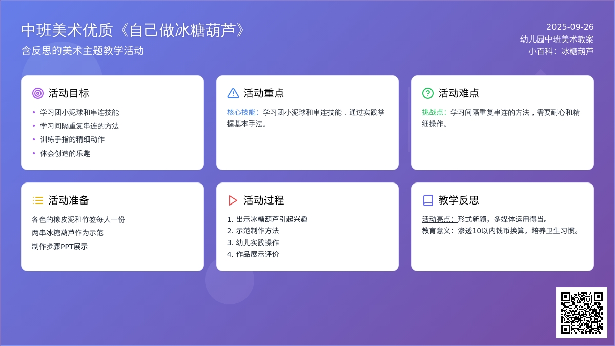 幼儿园中班美术优质教案《自己做冰糖葫芦》含反思