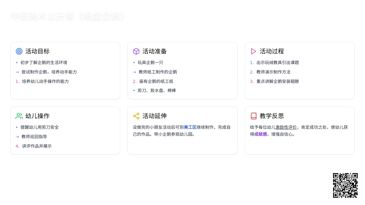 中班美术公开课教案《纸盘企鹅》含反思