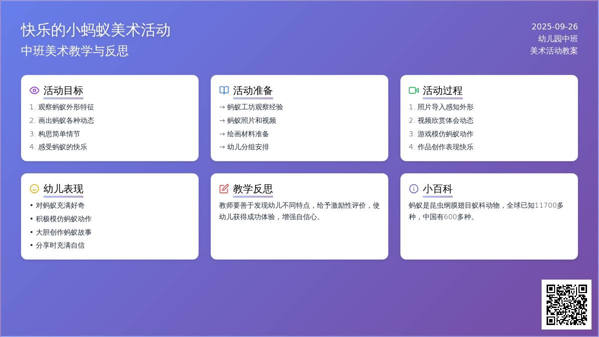 幼儿园中班美术活动教案《快乐的小蚂蚁》含反思