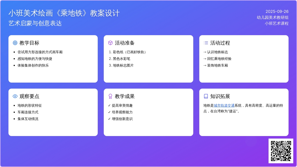 幼儿园小班美术绘画教案《乘地铁》含反思
