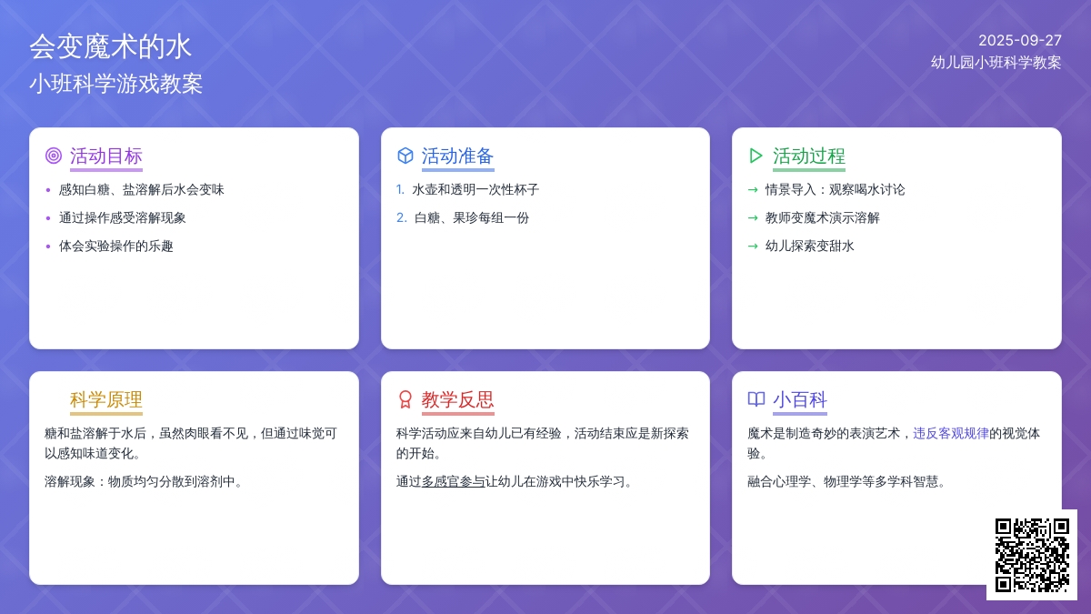 幼儿园小班科学游戏教案《会变魔术的水》含反思