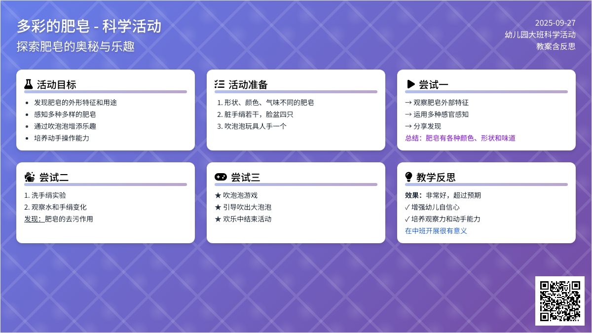 幼儿园大班科学活动教案《多彩的肥皂》含反思