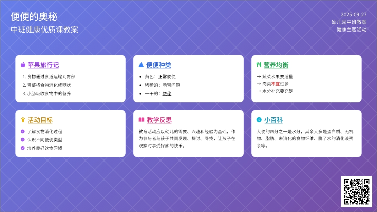 幼儿园中班健康优质课教案《便便的奥秘》含反思