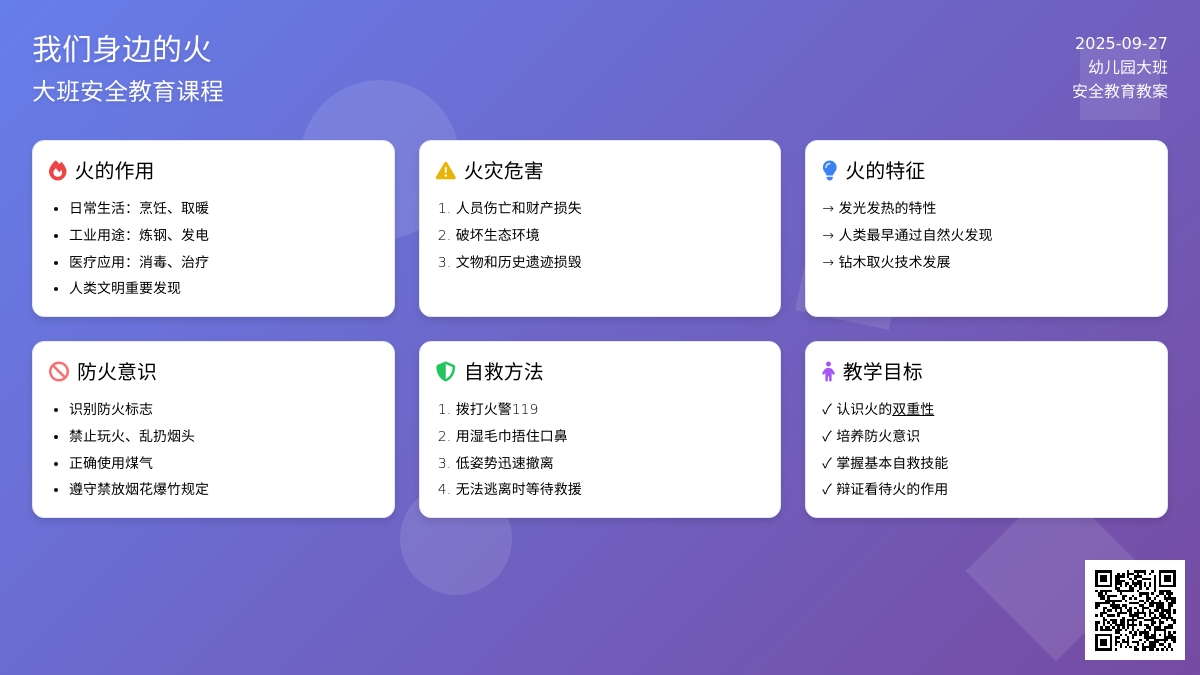 幼儿园大班安全教育教案《我们身边的火》含反思