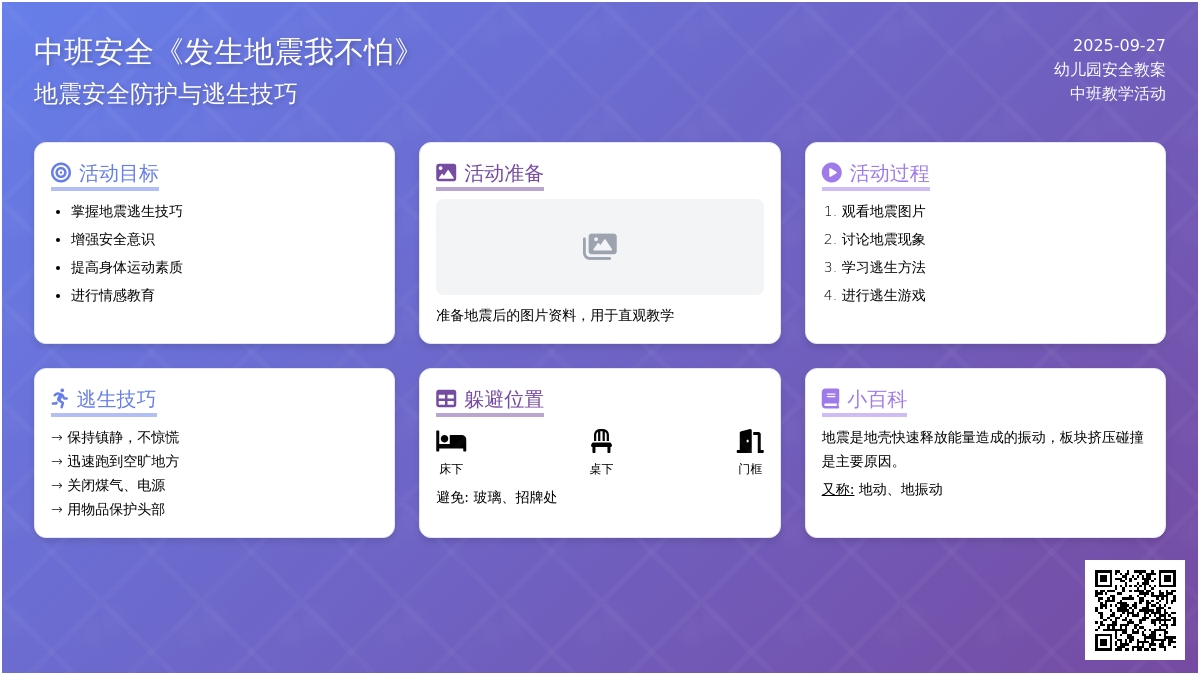中班安全教案《发生地震我不怕》含反思