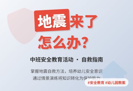 中班安全教案活动《地震来了怎么办》含反思-幼师课件网