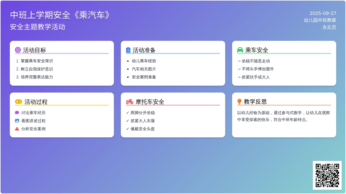 中班上学期安全教案《乘汽车》含反思