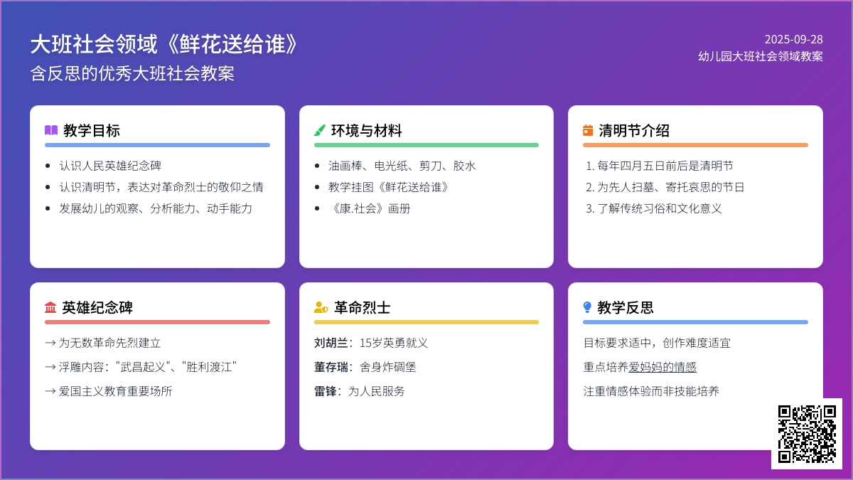 幼儿园大班社会领域教案《鲜花送给谁》含反思
