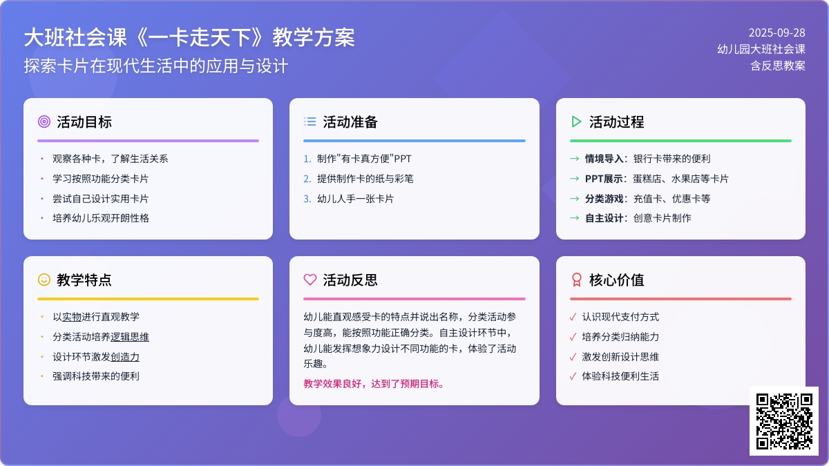 幼儿园大班社会课教案《一卡走天下》含反思