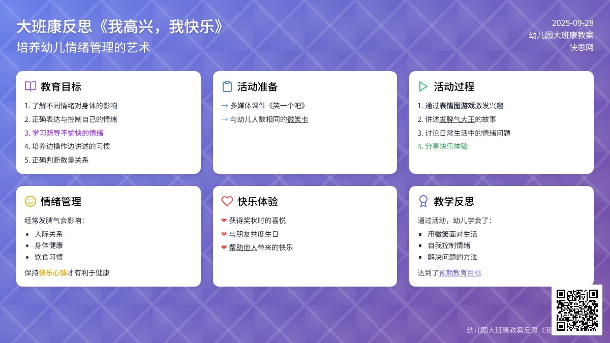 幼儿园大班健康教案反思《我高兴，我快乐》
