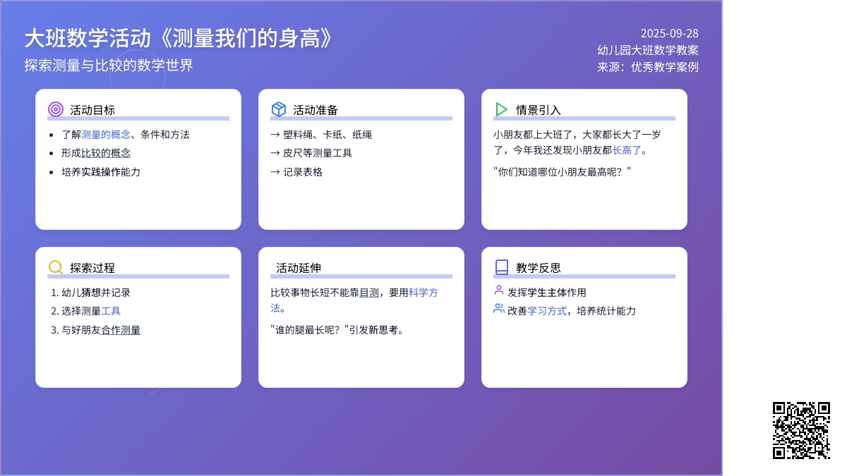 幼儿园大班数学活动教案《测量我们的身高》含反思