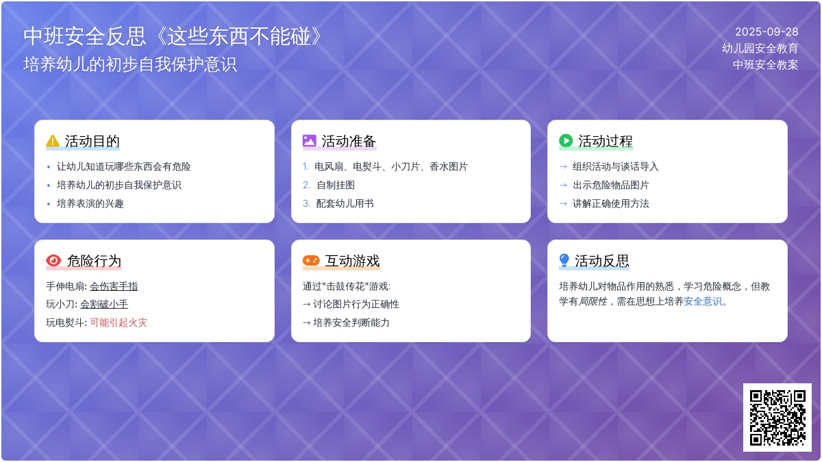 幼儿园中班安全教案反思《这些东西不能碰》