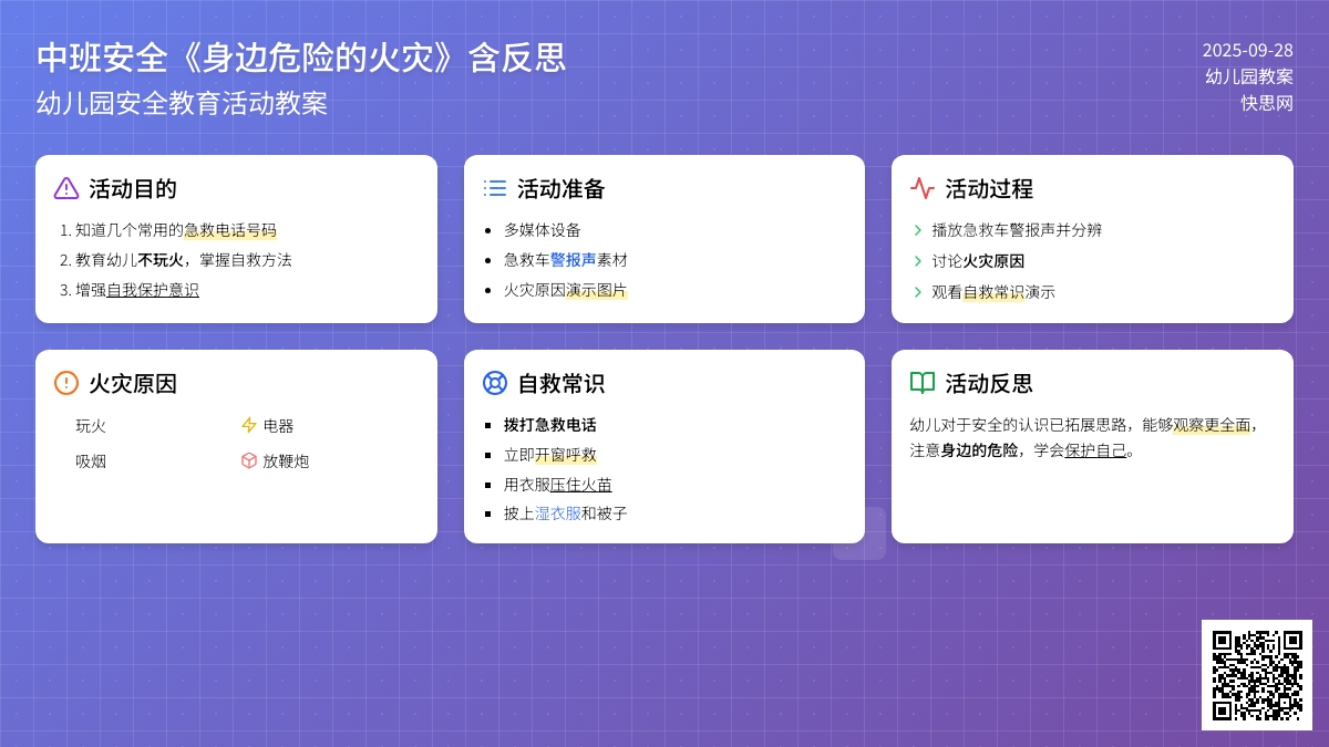 幼儿园中班安全教案《身边危险的火灾》含反思
