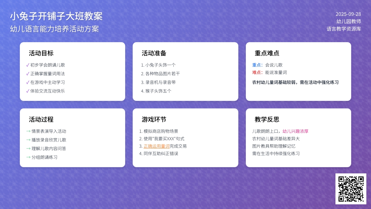 小兔子开铺子大班教案