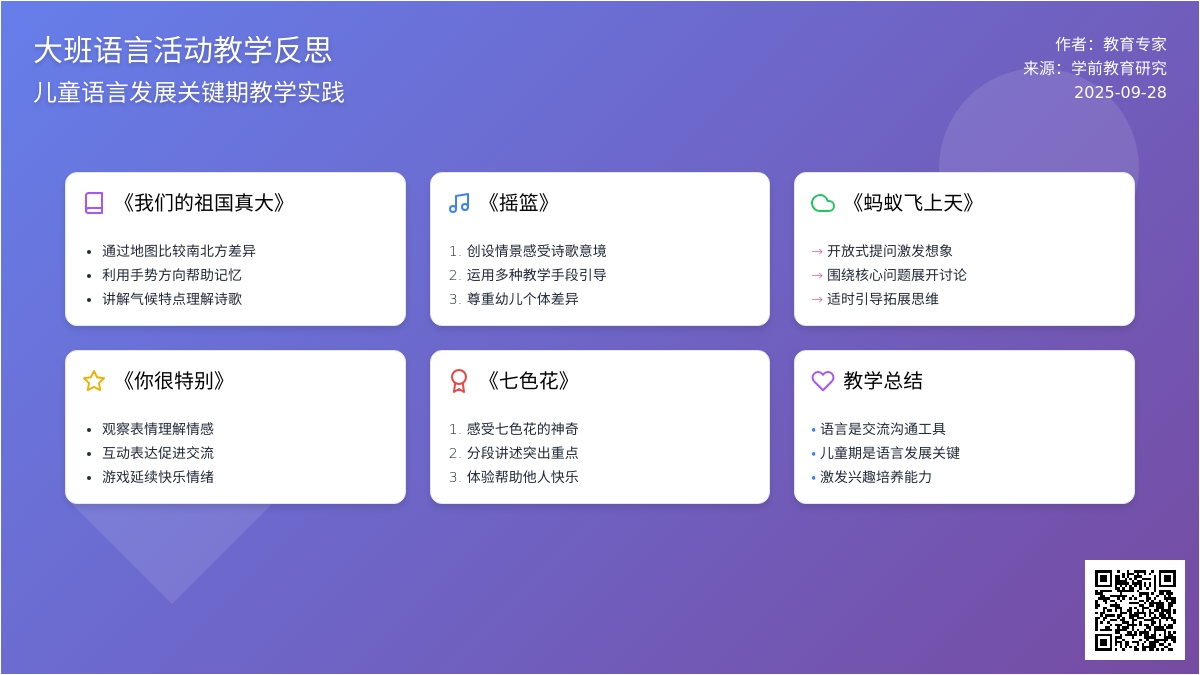 大班语言活动教学反思范文