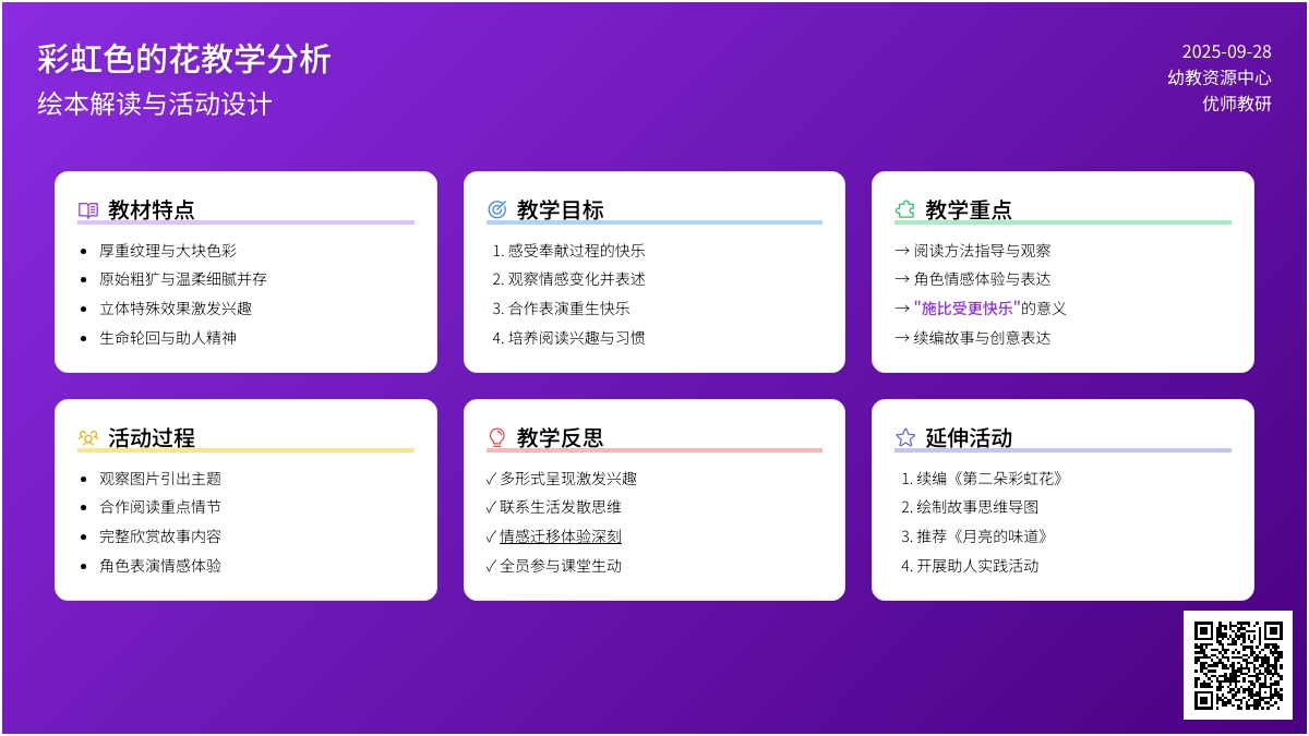 彩虹色的花中班教案及反思