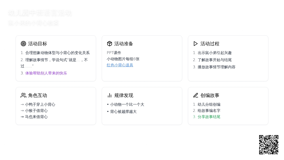 幼儿园中班语言鼠小弟的小背心教案