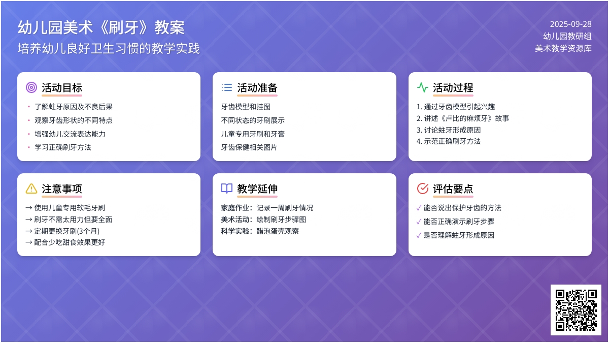 幼儿园美术《刷牙》教案