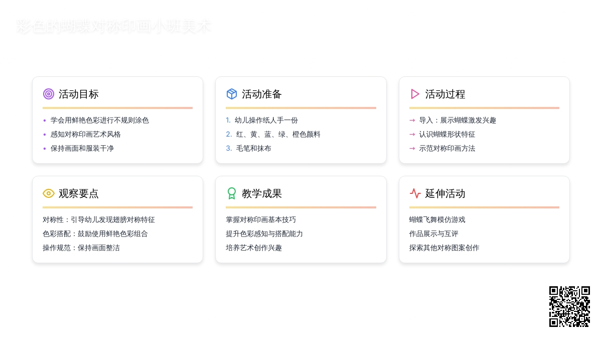 彩色的蝴蝶对称印画小班美术教案