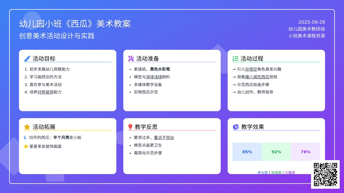 幼儿园小班《西瓜》美术教案