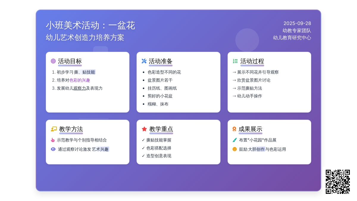 小班美术活动教案：一盆花