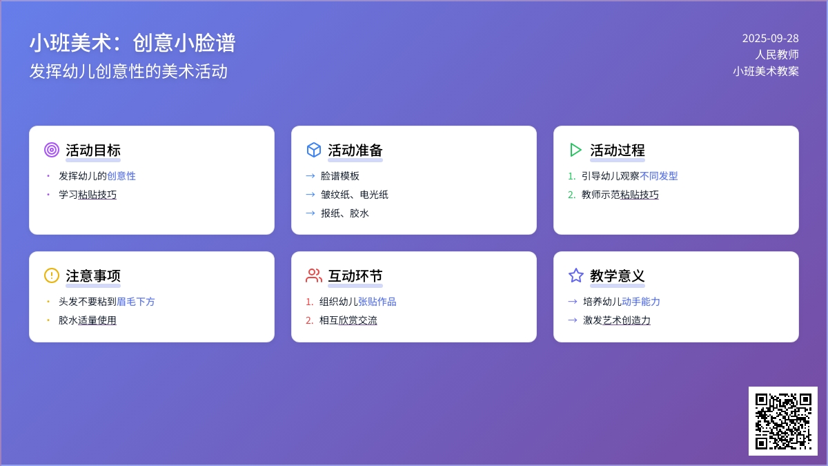 小班美术教案：创意小脸谱