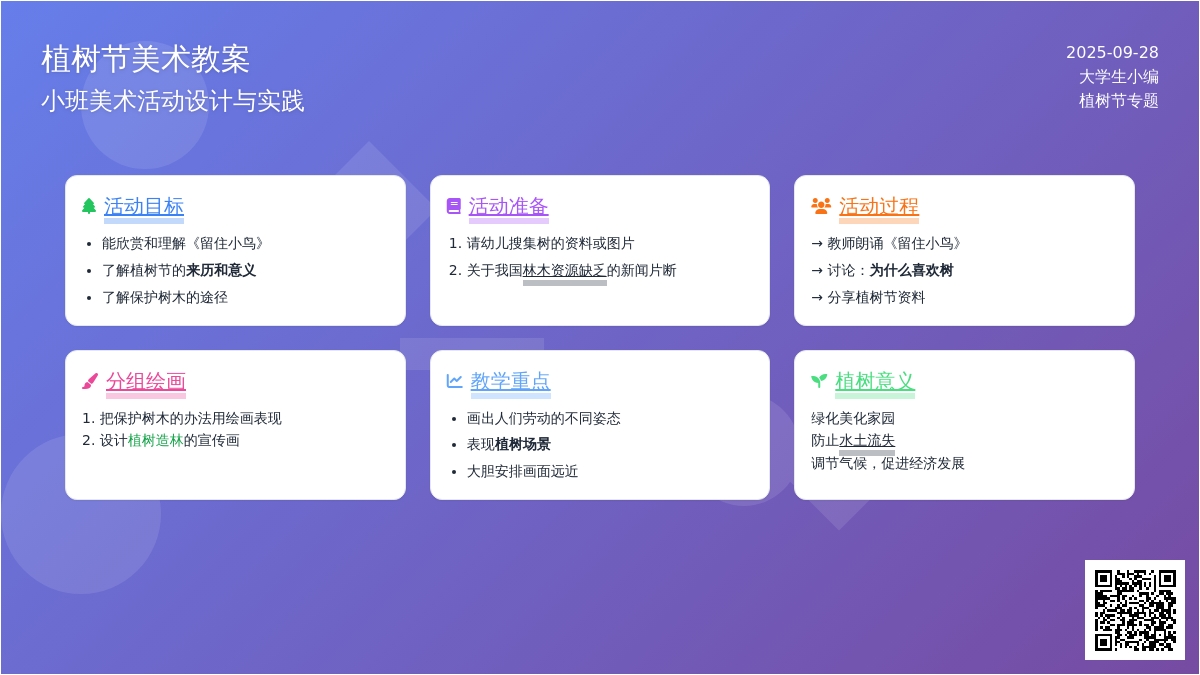 植树节小班美术教案