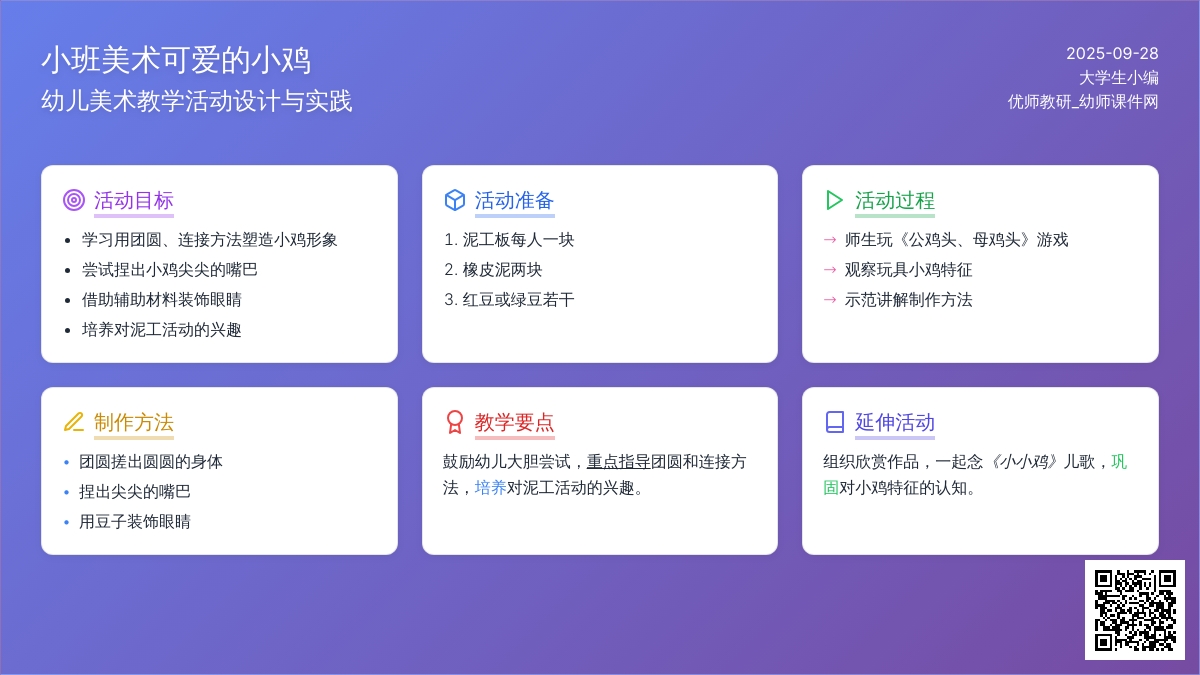 小班美术教案可爱的小鸡