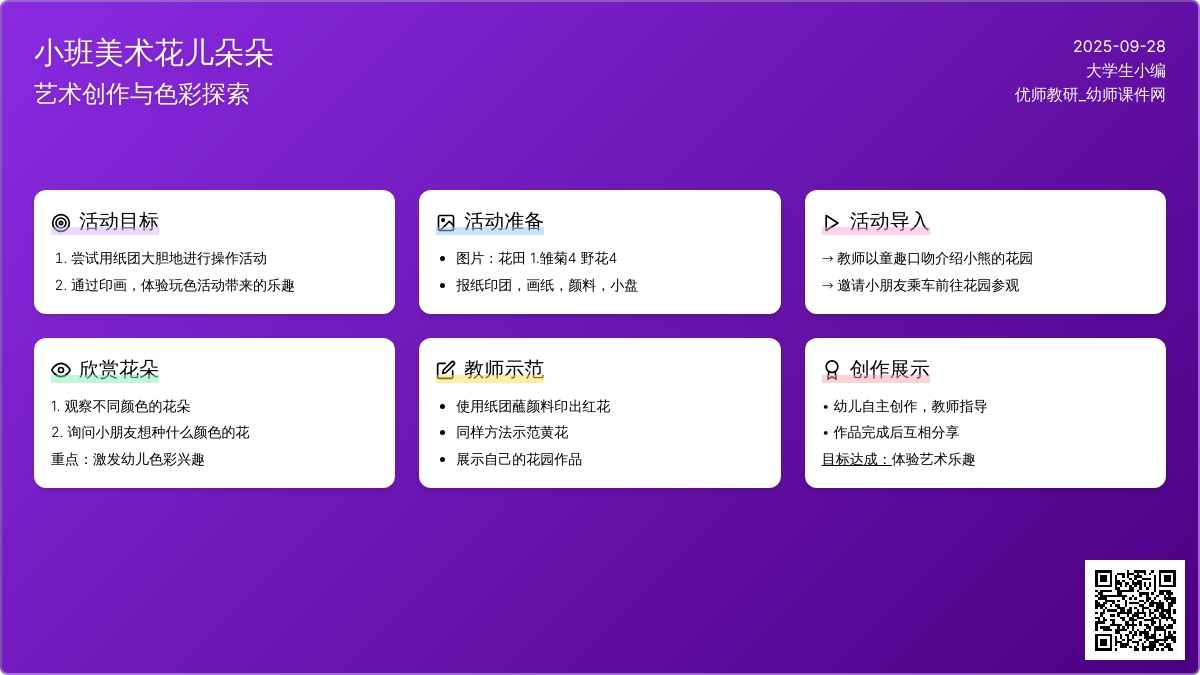 小班美术教案花儿朵朵