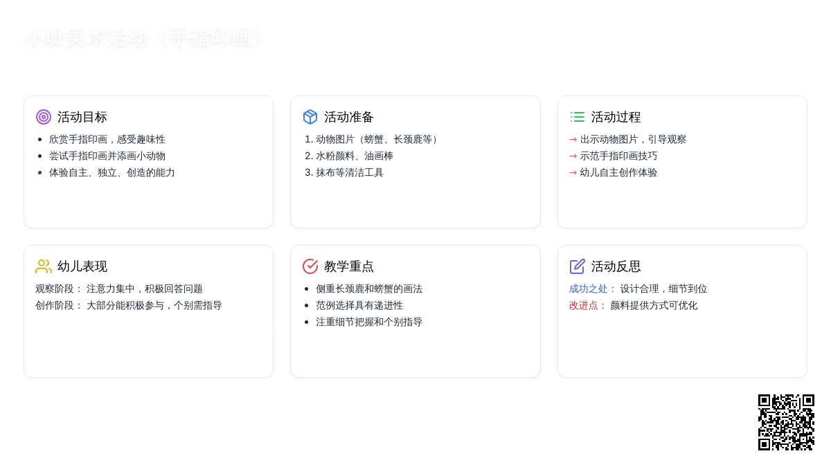 小班美术活动《手指印画》教案