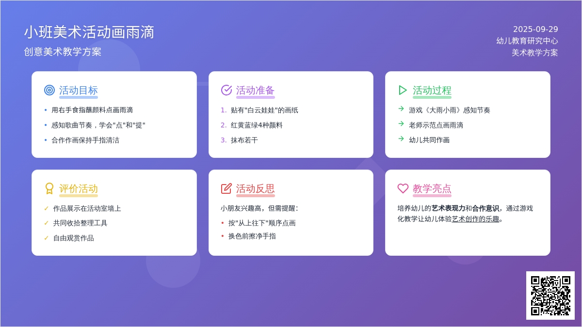 小班美术活动画雨滴教案