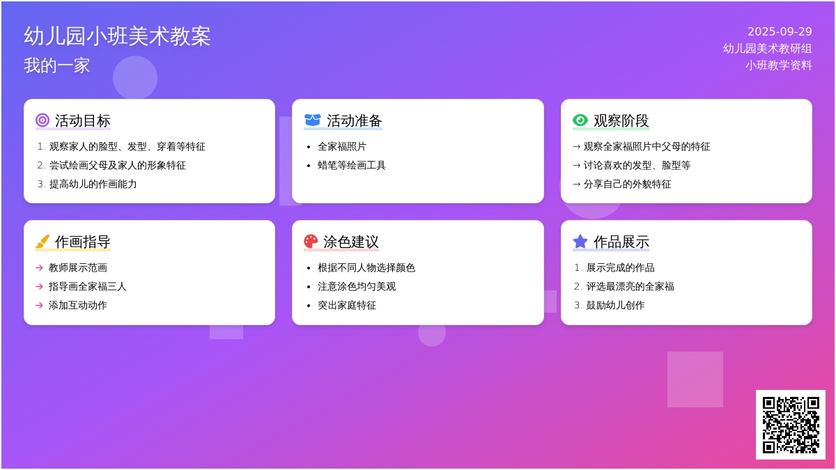 幼儿园小班美术我的一家教案